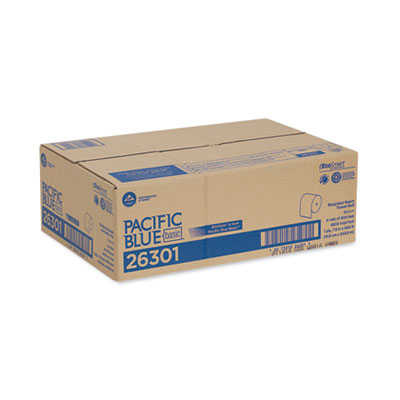 Pacific Blue Basic Recycled Nonperforated Paper Towel Rolls,