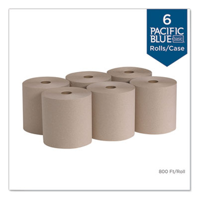 Pacific Blue Basic Recycled Nonperforated Paper Towel Rolls,