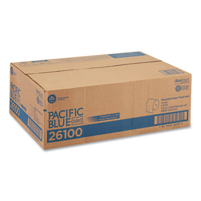 Pacific Blue Basic Recycled Nonperforated Paper Towel Rolls,