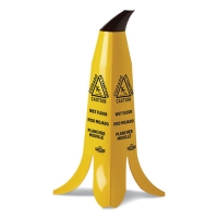 Banana Wet Floor Cones, 11 X 11.15 X 23.25, Yellow/brown/bla
