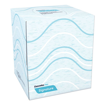 Signature Facial Tissue, Cube Box, 2-Ply, White, 90 Sheets/B