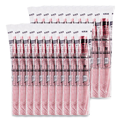 Paper Hot Drink Cups in Bistro Design, 16 oz, Maroon, 1,000/