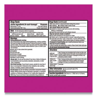 Extra Strength Sore Throat and Cough Lozenges, Mixed Berry,