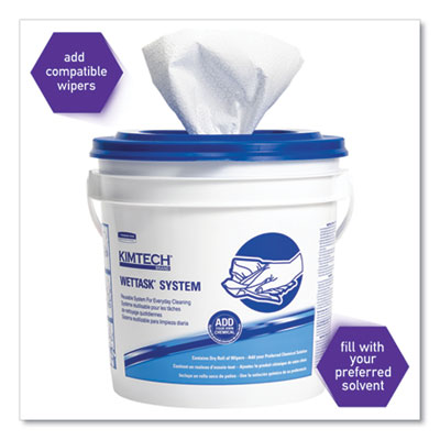 WetTask Customizable Wet Wiping System Bucket, White/Blue, 4