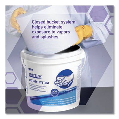WetTask Customizable Wet Wiping System Bucket, White/Blue, 4
