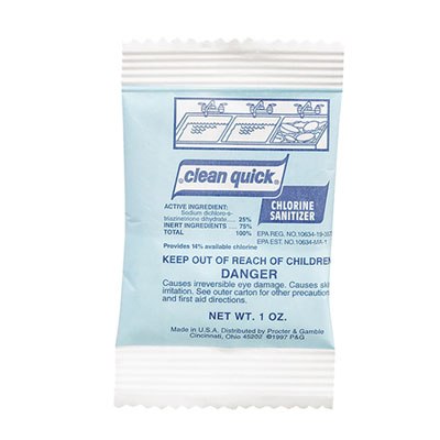 Powdered Chlorine-Based Sanitizer, 1 oz Pack, 100/Carton