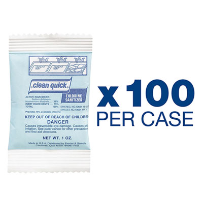 Powdered Chlorine-Based Sanitizer, 1 oz Pack, 100/Carton