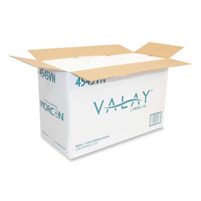 Valay Interfolded Napkins, 1-Ply, White, 6.5 X 8.25, 6,000/c