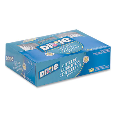 Combo Pack, Tray with White Plastic Utensils, Heavyweight, F