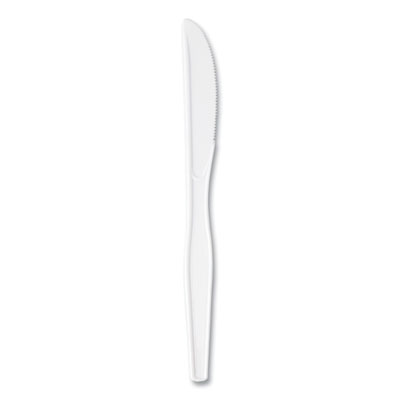 Plastic Cutlery, Heavyweight Knife, 7.5", White, 1,000/Carto