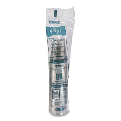 Ultra Clear PET Cups, Tall, 10 oz, Plastic, 50/Bag, 20 Bags/