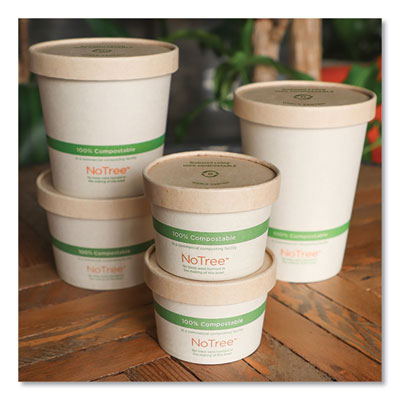 Paper Lids for Bowls, 3.6" Diameter, Brown, 500/Carton