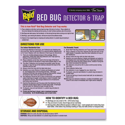 Bed Bug Detector and Trap, 0.19 lb Trap, 8 Traps/Box, 6/Cart