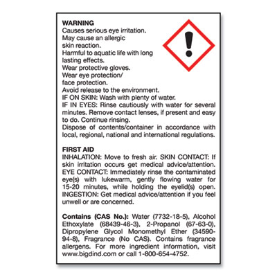 Water-Soluble Deodorant, Lemon, 1 gal Bottle, 4/Carton