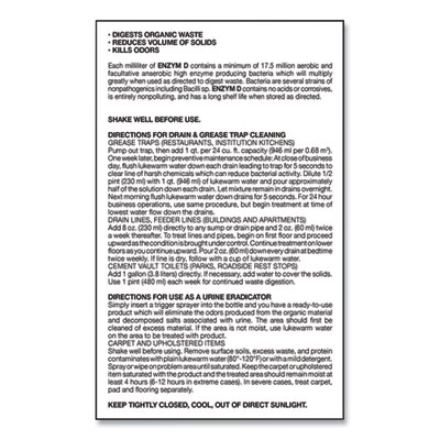 Enzym D Digester Liquid Deodorant, Lemon, 1 Gal Bottle, 4/ca