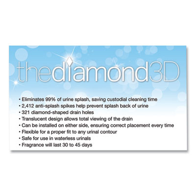 Diamond 3d Urinal Screen, Melon Mist Scent, Clear, 10/pack,