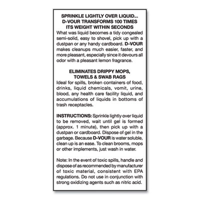 D-Vour Absorbent Powder, Lemon, 16 oz Canister, 6/Carton