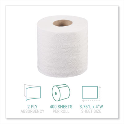 Bath Tissue, Individually Wrapped Rolls, Septic Safe, 2-Ply,