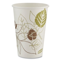 Pathways Paper Hot Cups, 16 oz, White/Brown, 50/Sleeve, 20 S