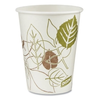 Pathways Paper Hot Cups, 8 oz, White/Brown, 50/Sleeve, 20 Sl