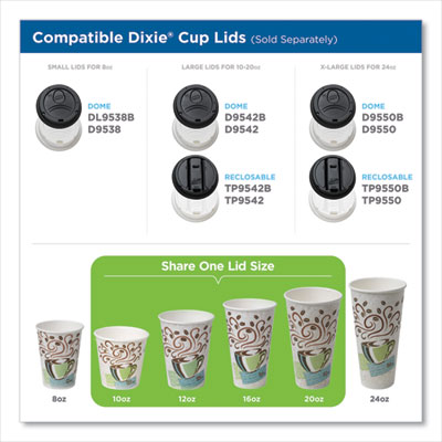 Perfectouch Paper Hot Cups, 8 Oz, Coffee Haze Design, 25/sle