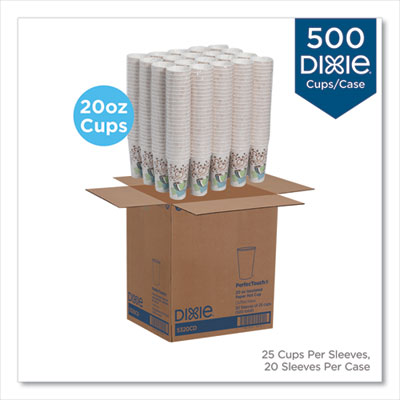 Perfectouch Paper Hot Cups, 20 Oz, Coffee Haze Design, 25/sl
