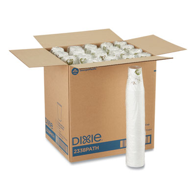 Pathways Paper Hot Cups, 8 oz, White/Brown, 50/Sleeve, 20 Sl