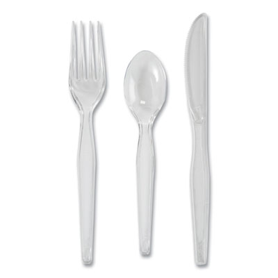 Heavyweight Polystyrene Cutlery, Fork/Knife/Spoon, Plastic,