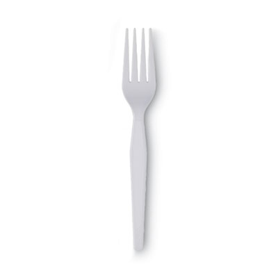 Plastic Cutlery, Heavyweight Fork, White, 100/Box, 10 Boxes/