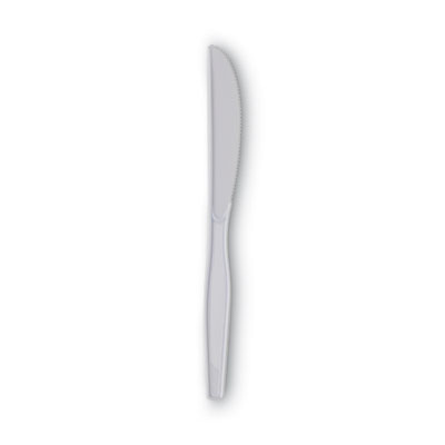 Plastic Cutlery, Heavy Mediumweight Knife, White, 1,000/Cart
