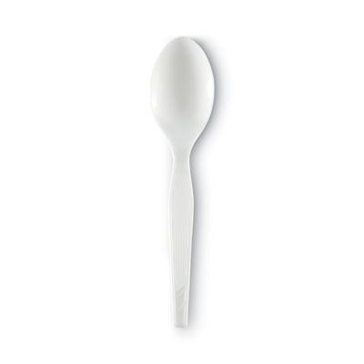 Plastic Cutlery, Heavy Mediumweight Spoon, White, 1,000/Cart