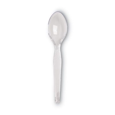Plastic Cutlery, Heavyweight Spoon, Crystal Clear, 1,000/Car