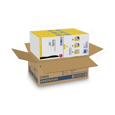 Grab'N Go Wrapped Cutlery, Knife, Plastic, Black, 90/Box, 6