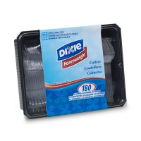 Cutlery Keeper Tray with Clear Plastic Utensils, Heavyweight