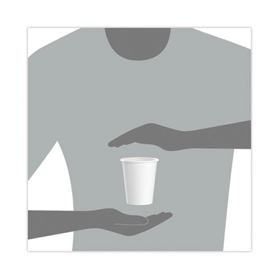 Single-Sided Poly Paper Hot Cups, 10 oz, White, 50/Sleeve, 2