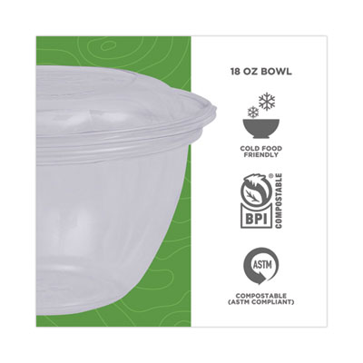 Renewable and Compostable Containers, 18 oz, 5.5" Diameter x