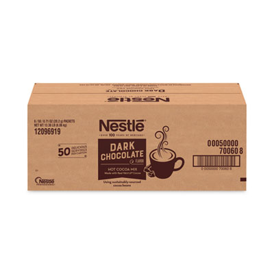 Hot Cocoa Mix, Dark Chocolate, 0.71 Packets, 50 Packets/Box,