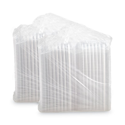 ClearSeal Hinged-Lid Plastic Containers, 9.3 x 8.8 x 3, Clea