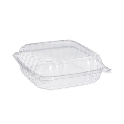 ClearSeal Hinged-Lid Plastic Containers, 9.3 x 8.8 x 3, Clea