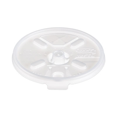 Lift n' Lock Plastic Hot Cup Lids, With Straw Slot, Fits 10