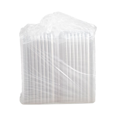 ClearSeal Hinged-Lid Plastic Containers, 9.3 x 8.8 x 3, Clea