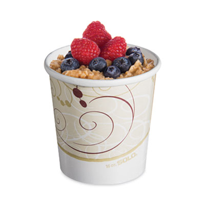 Flexstyle Double Poly Paper Containers, 16 oz, Symphony Desi