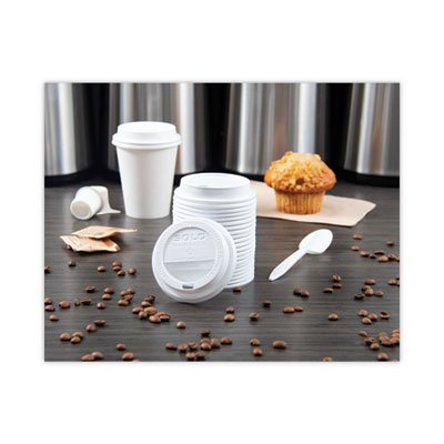Traveler Dome Hot Cup Lid, Fits 8 oz Hot Cups, Plastic, Whit