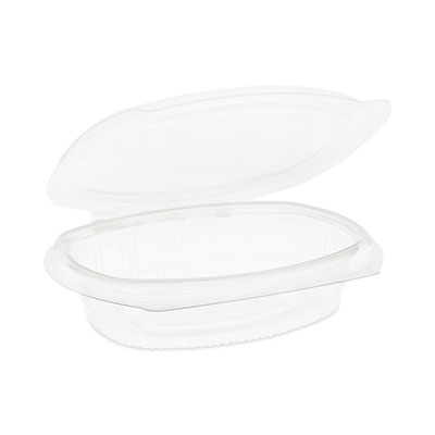EarthChoice Recycled PET Hinged Container, 8 oz, 4.92 x 5.87
