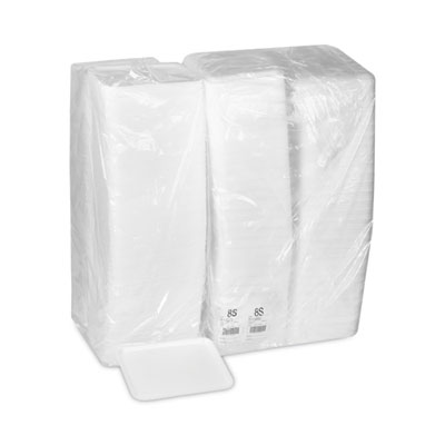 Supermarket Tray, #8S, 10 x 8 x 0.65, White, Foam, 500/Carto