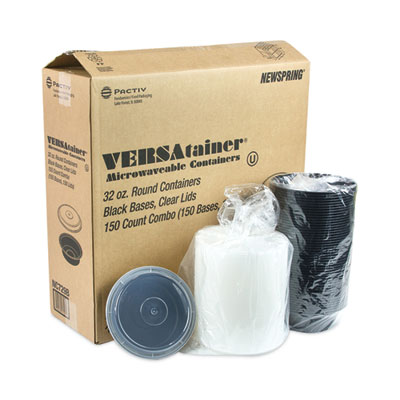 Newspring VERSAtainer Microwavable Containers, 32 oz, 7" Dia