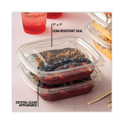 EarthChoice Square Recycled Bowl Flat Lid, 7.37 x 7.37 x 0.2
