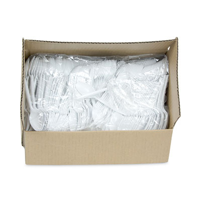 Fieldware Cutlery, Mediumweight Spoon, Plastic, White, 1,000
