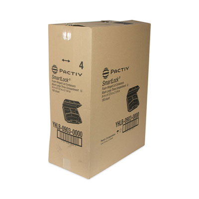 SmartLock Foam Hinged Lid Container, Large, 3 Compartments,