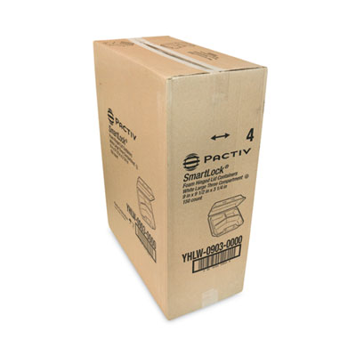 SmartLock Foam Hinged Lid Container, Large, 3 Compartments,